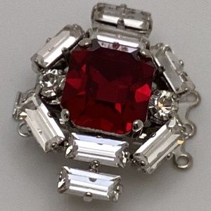 Clasp for jewelry making. Claspgarten rhodium plated Swarovski 32mm 3strand